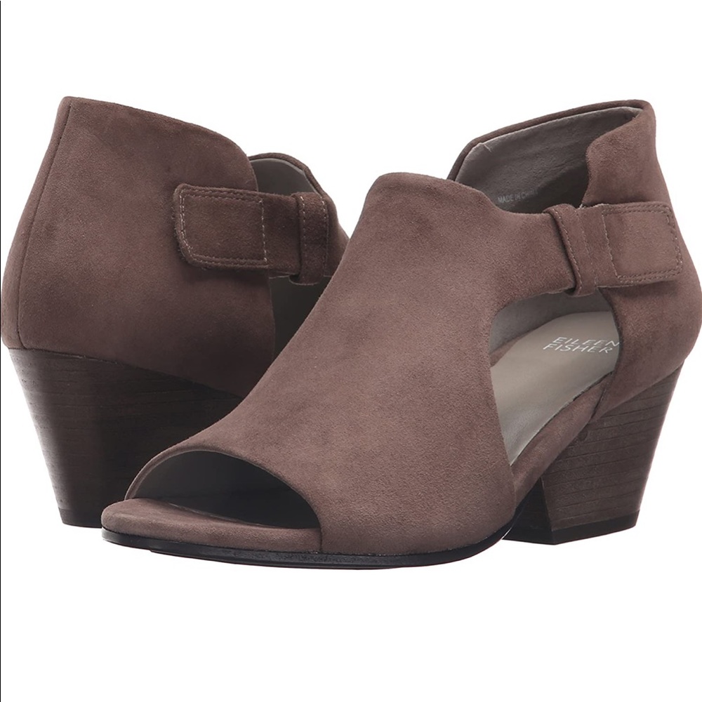 Eileen Fisher Iris Suede Open Toe‎ Pump Dusk